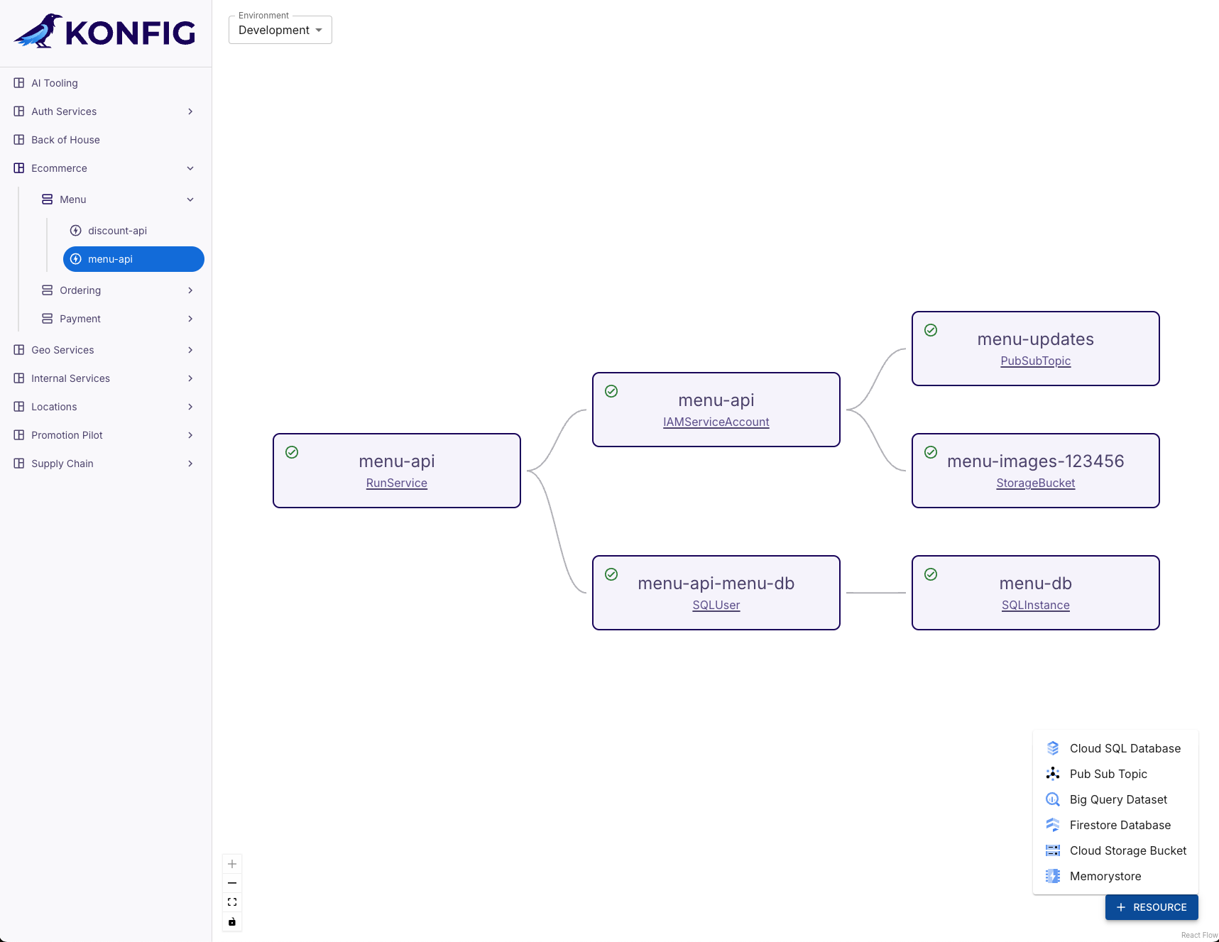 Create Resource Menu